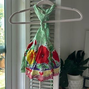 Urban outfitters xs halter tie up patterned shirt